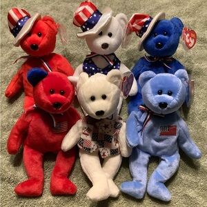 Red, White and Blue Beanie Baby Bears